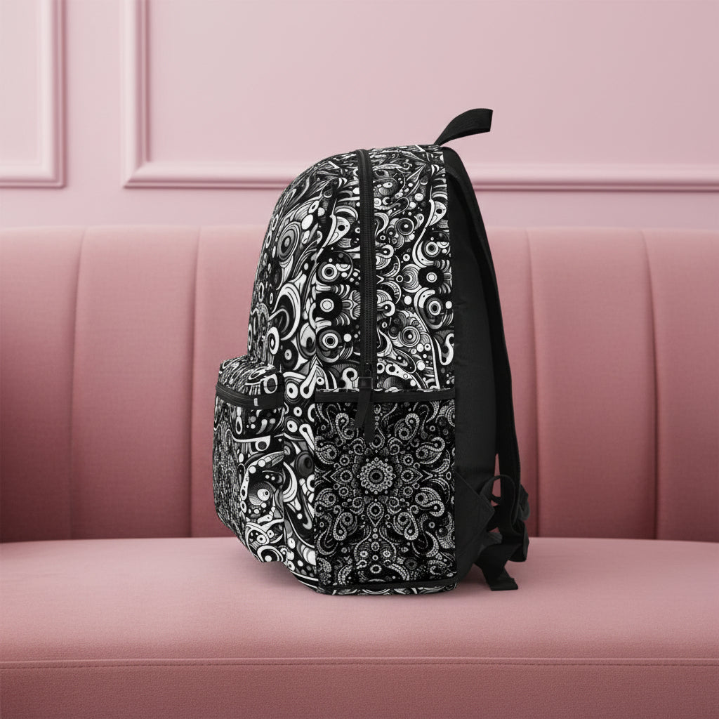 Epischer schwarz-weißer Rucksack