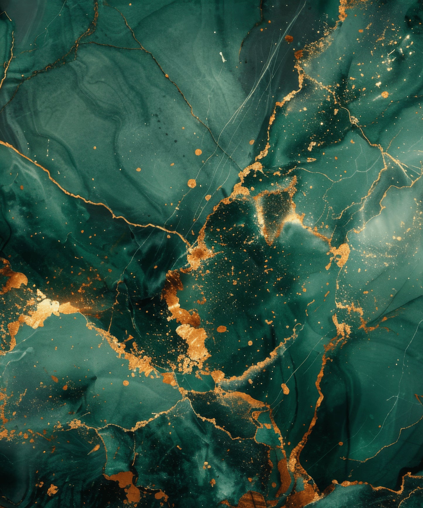 Luxuriöses Geschenkpapier in Grün-Gold-Marmoroptik von SYUTET