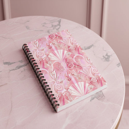 Pink Art Deco Spiral Notebook