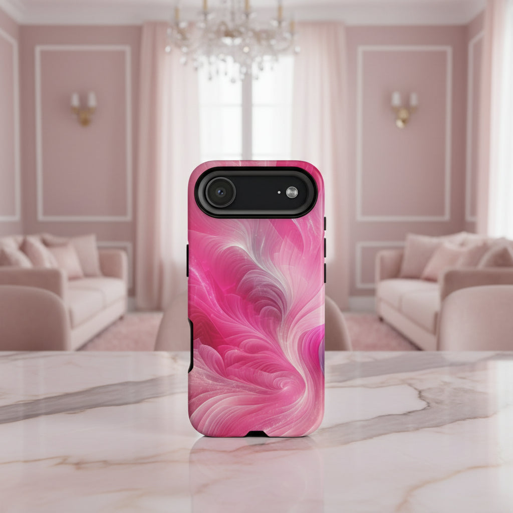 iPhone Case Pink Marble Design Swirl Tough