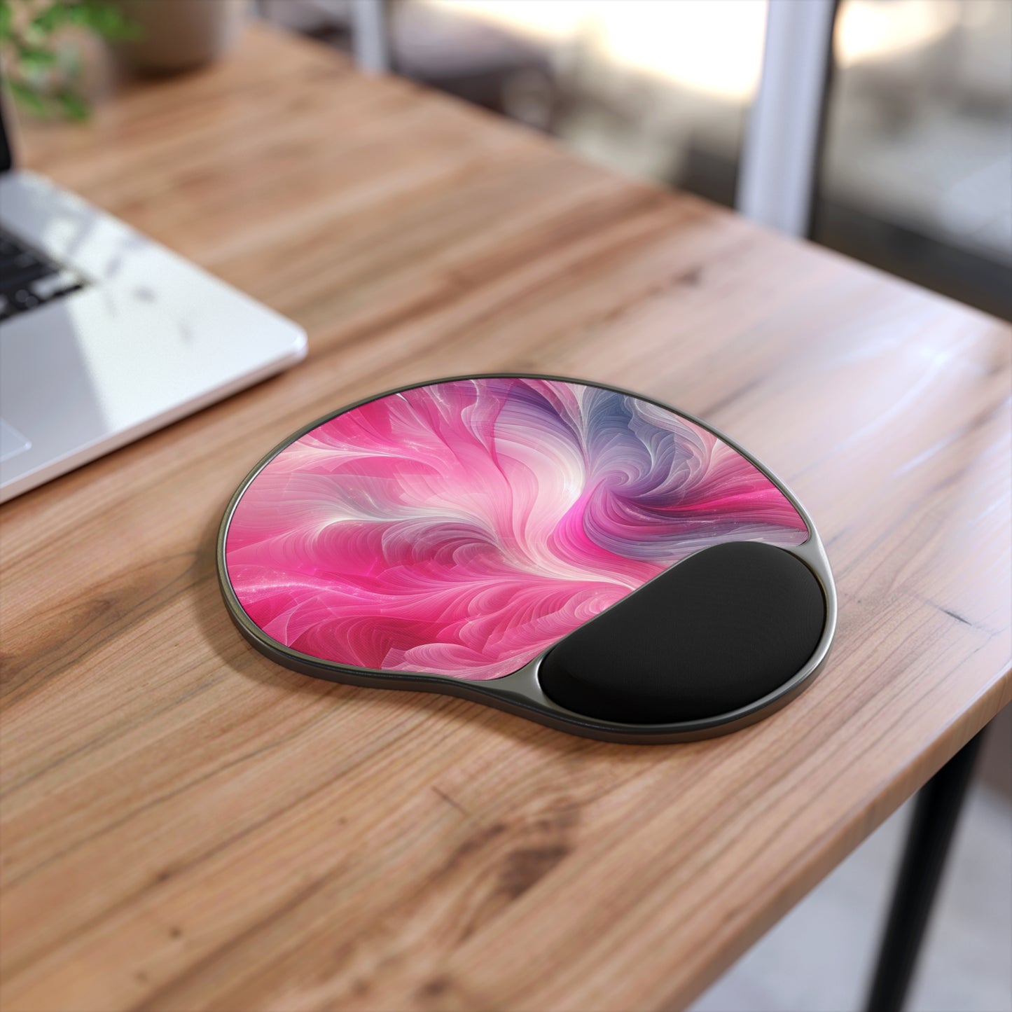 Pink Swirl Ergonomic Mouse Pad