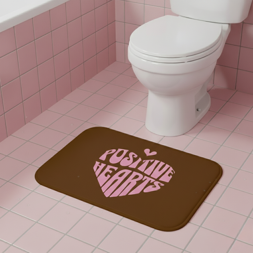 Tappetino da bagno Positive Hearts - Tappeto da bagno motivazionale