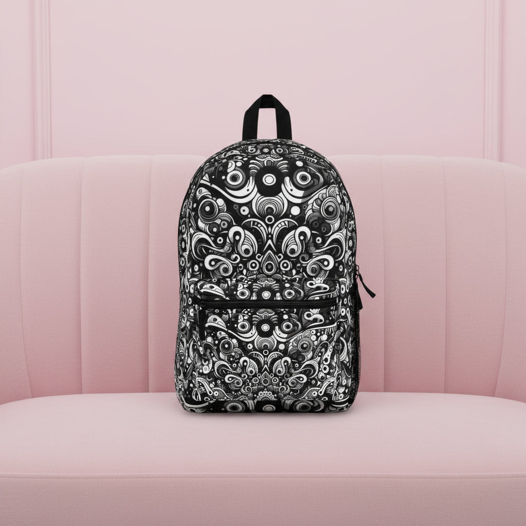 Epischer schwarz-weißer Rucksack