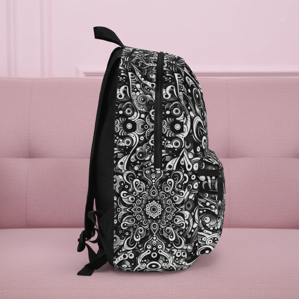 Epischer schwarz-weißer Rucksack