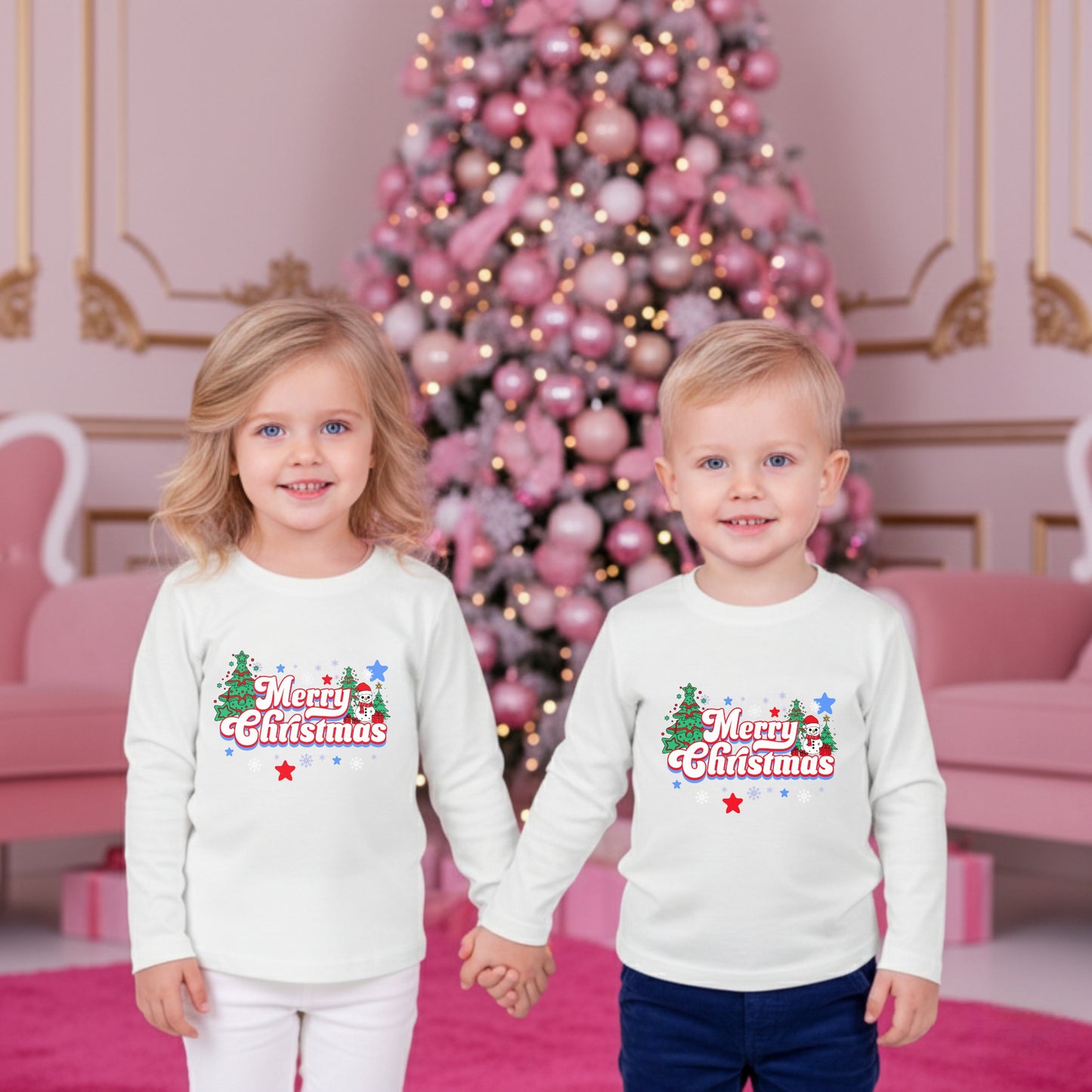 Fröhliche Weihnachten! Langarmshirt für Kleinkinder
