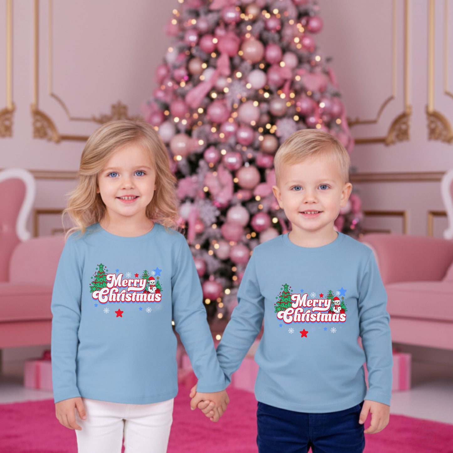 Fröhliche Weihnachten! Langarmshirt für Kleinkinder