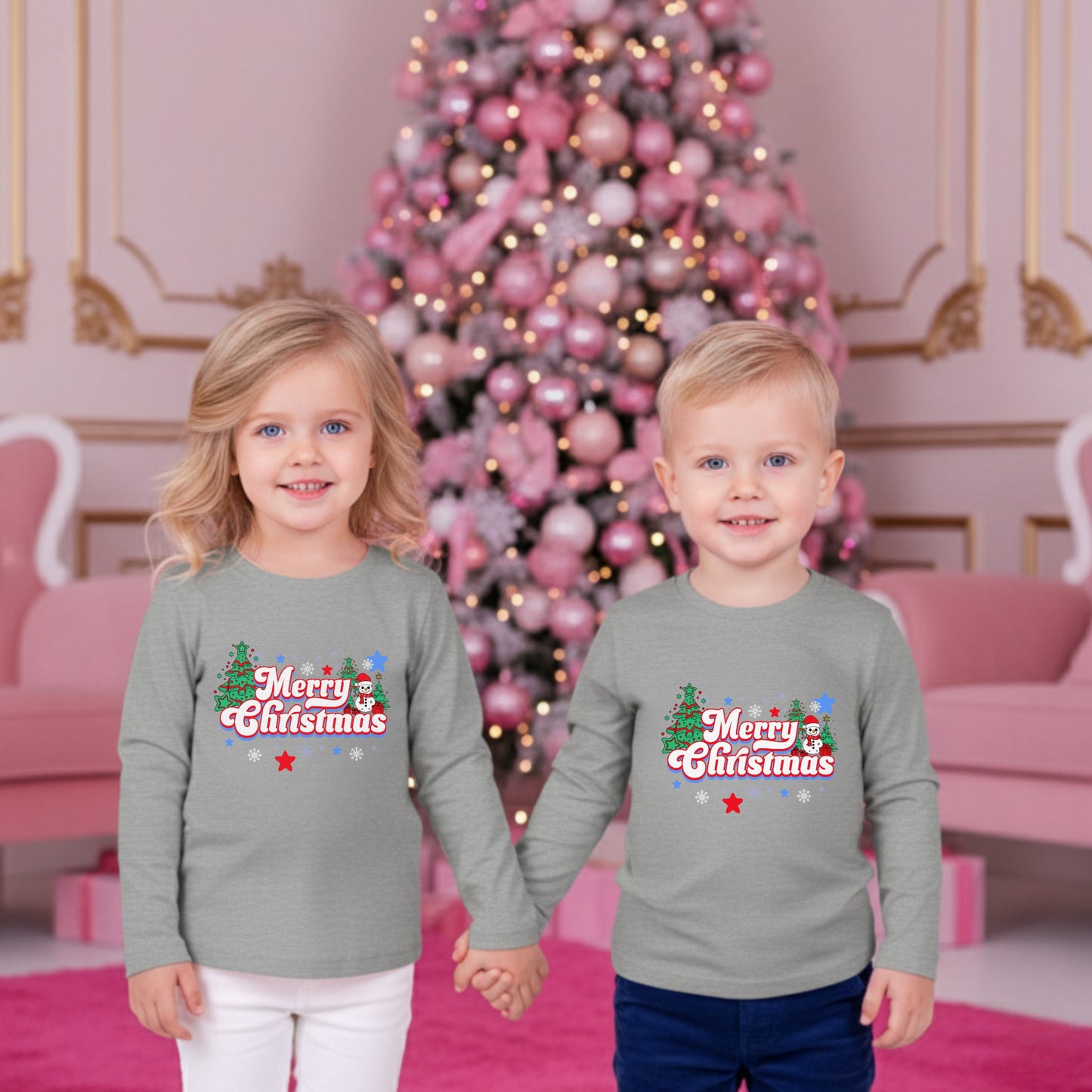 Fröhliche Weihnachten! Langarmshirt für Kleinkinder