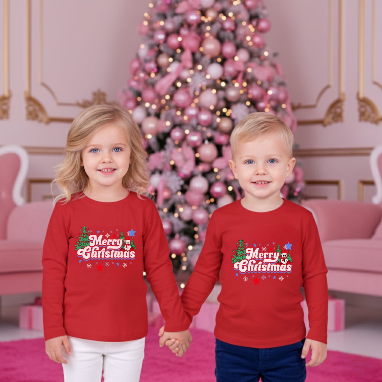 Fröhliche Weihnachten! Langarmshirt für Kleinkinder