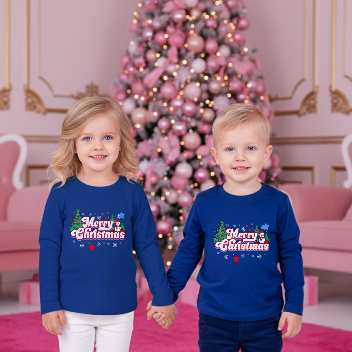 Fröhliche Weihnachten! Langarmshirt für Kleinkinder