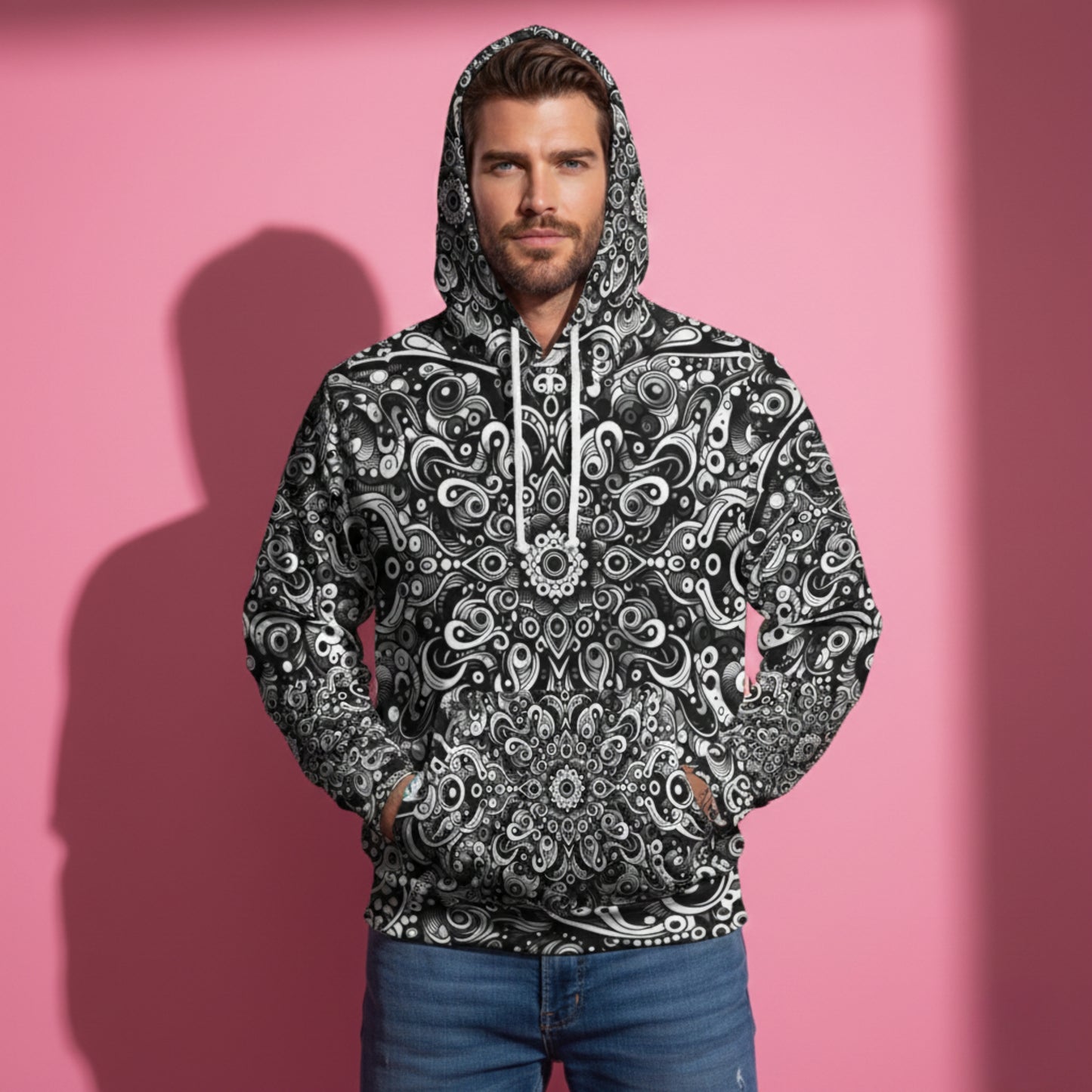 Felpa con cappuccio Mandala unisex