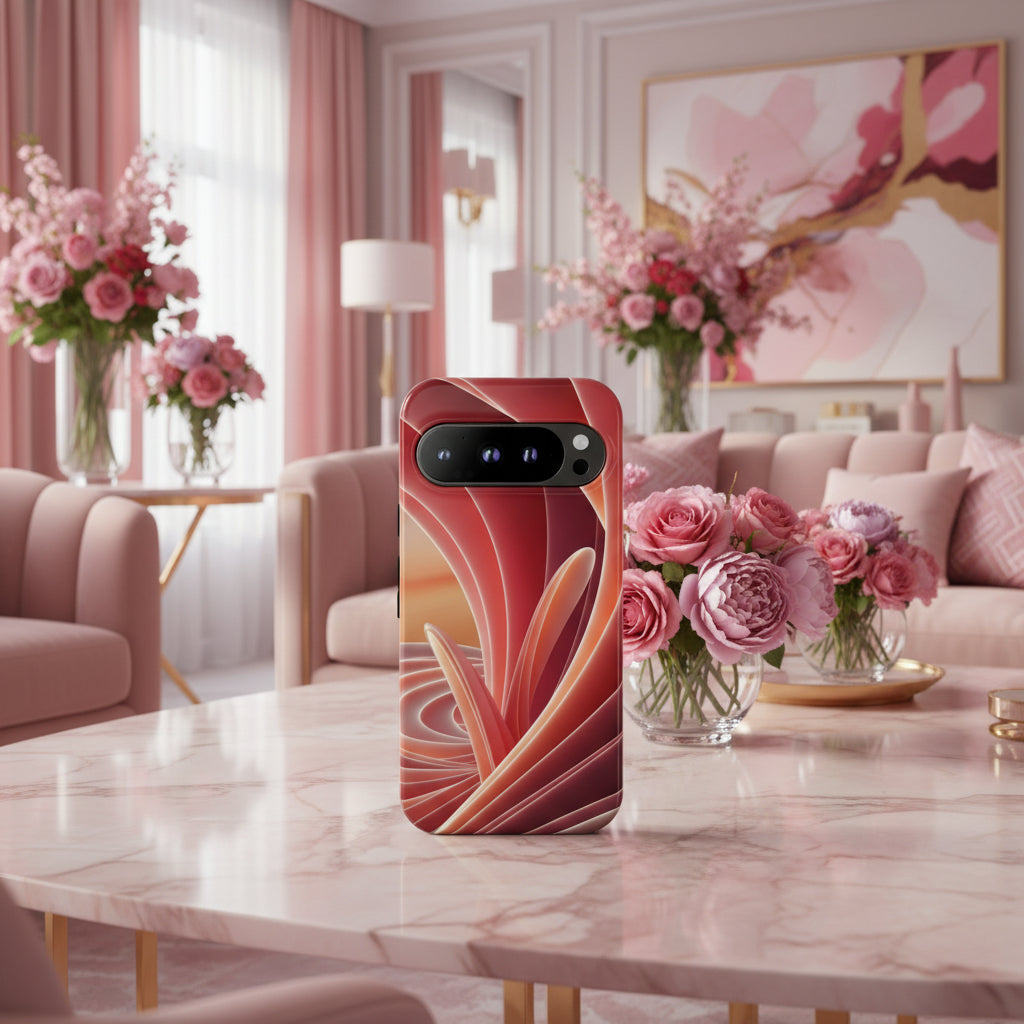 Google Pixel 6-9 Pro XL Abstract Red Swirl Case