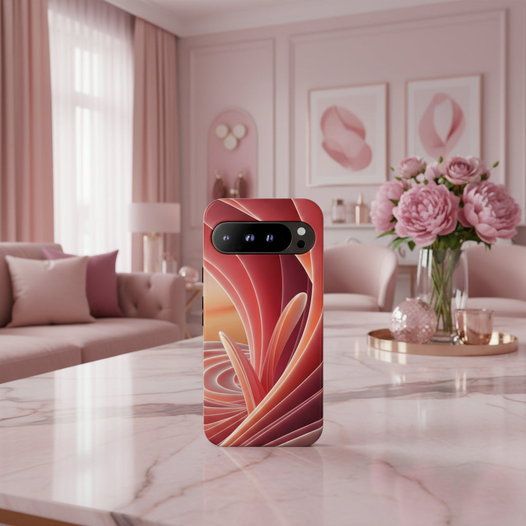 Google Pixel 6-9 Pro XL Abstract Red Swirl Case